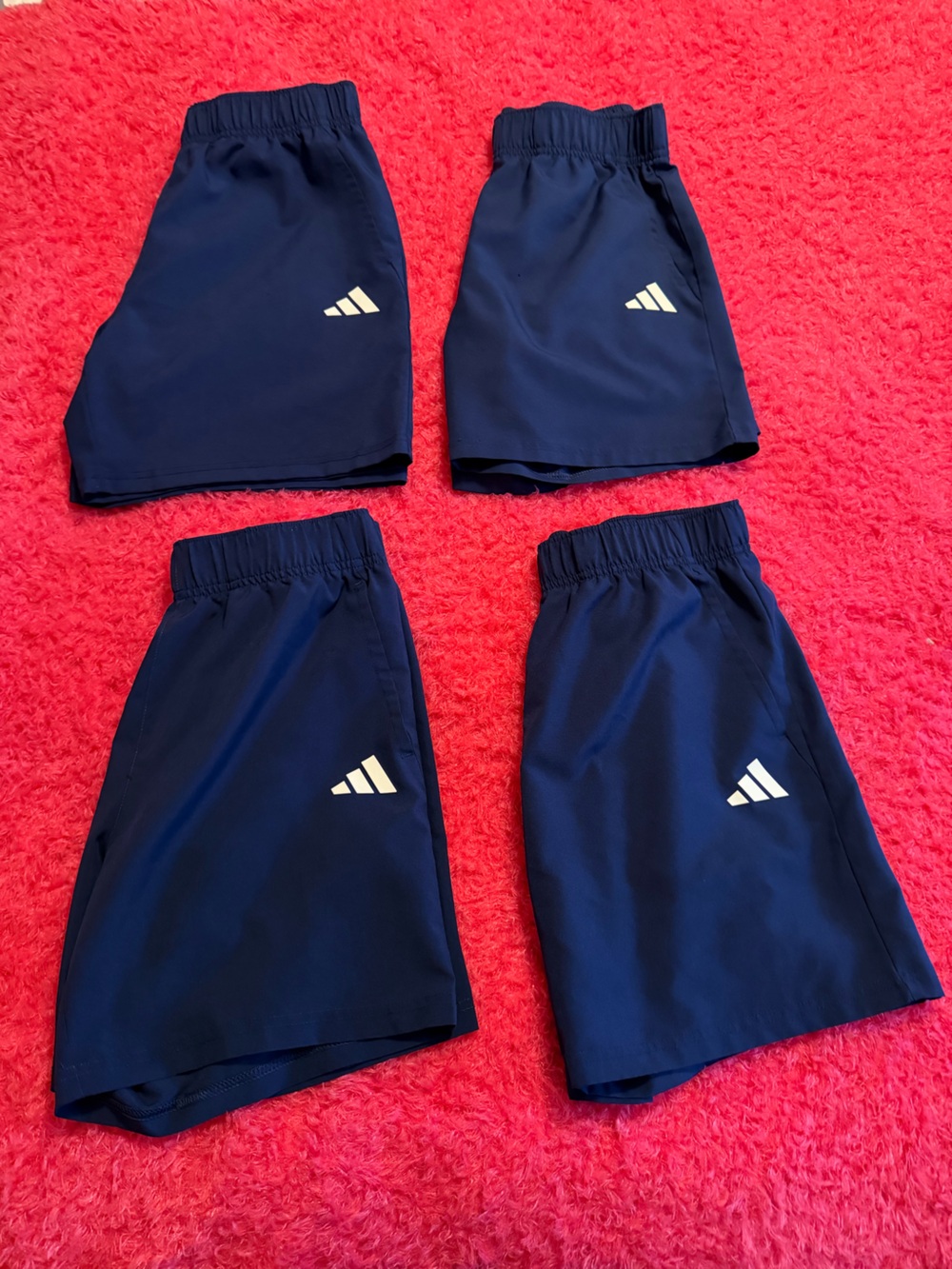 Teen boy Adidas Navy Athletic Shorts with White Logo (set of 4 pairs of shorts)